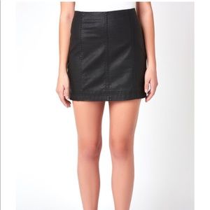 Free people leather mini skirt
